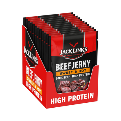 Jack Links Beef Jerky 12x25g Sweet and Hot packshot