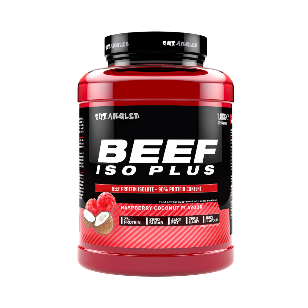 Outangled Beef Iso Plus 1.8kg - Raspberry Coconut product packaging