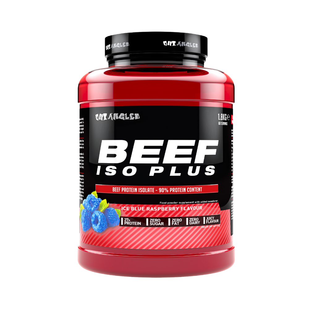 Outangled Beef Iso Plus 1.8kg - Ice Blue Raspberry product packaging