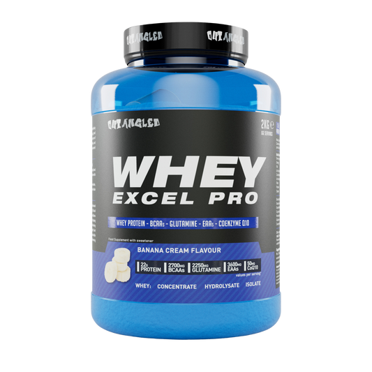 Outangled Whey Excel Pro 2kg - Banana product packaging