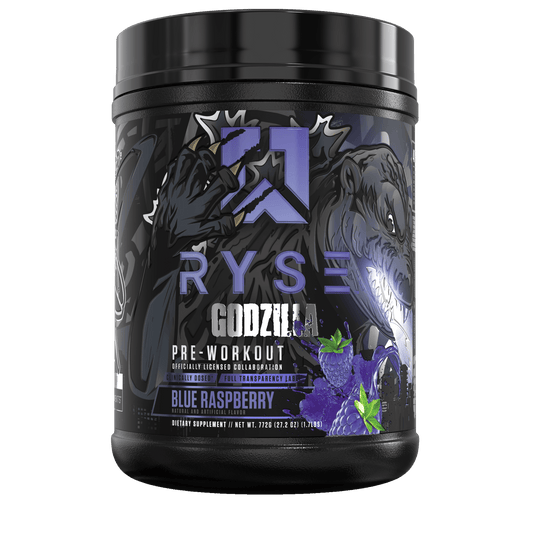 RYSE Godzilla Pre-Workout 792g - Blue Raspberry product packaging