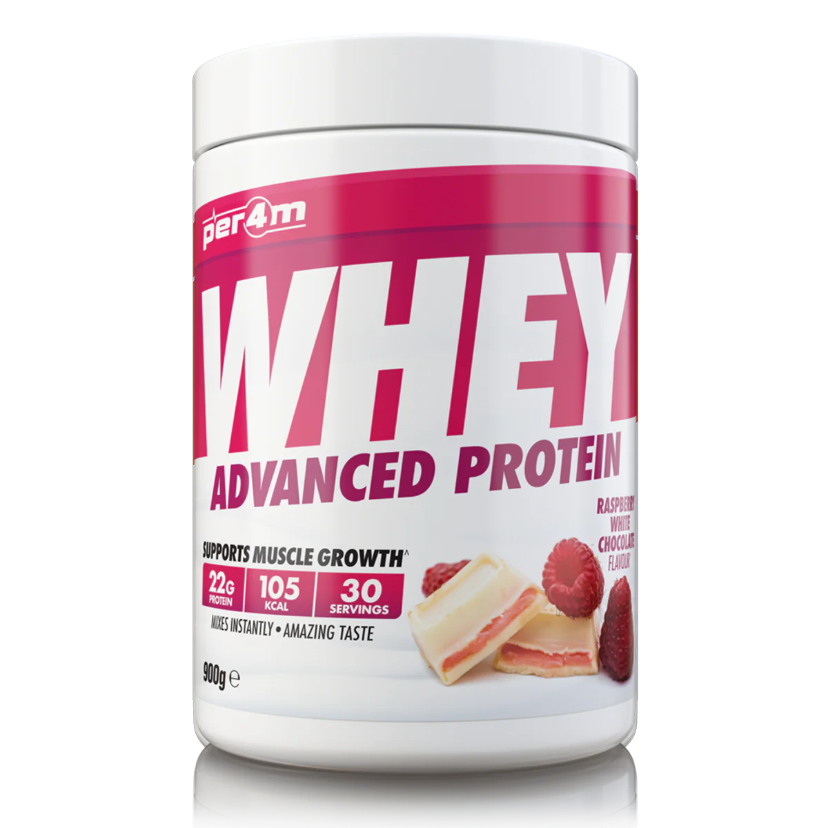 Per4m Advanced Whey Protein 900g - Raspberry White Chocolate