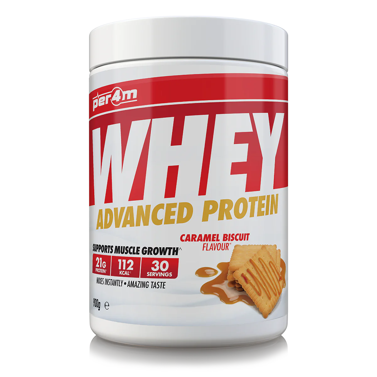 Per4m Advanced Whey Protein 900g - Caramel Biscuit