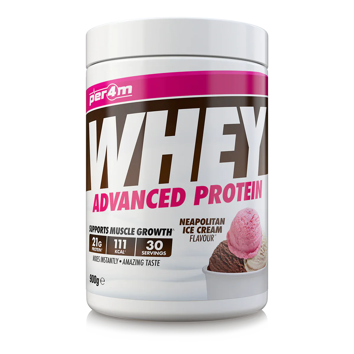 Per4m Advanced Whey Protein 900g - Neapolitan Ice Cream