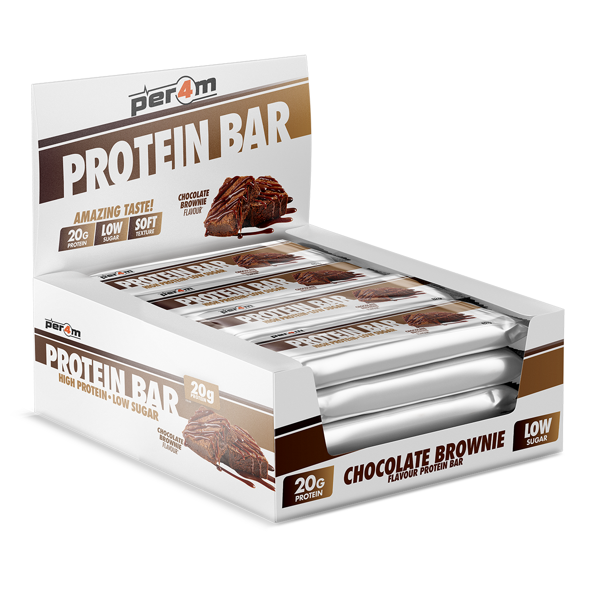Per4m Protein Bar Chocolate Brownie 12x62g packshot