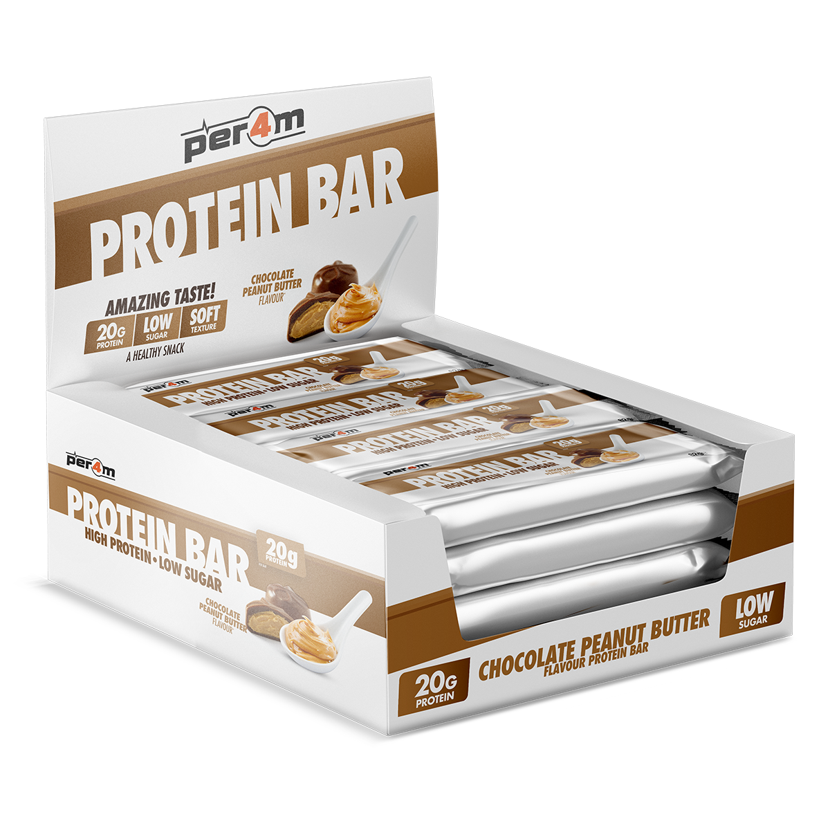 Per4m Protein Bar Chocolate Peanut Butter 12x62g packshot