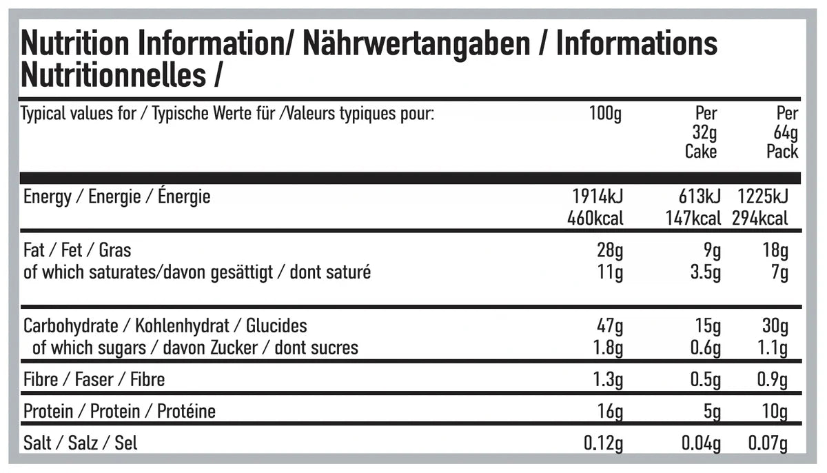 Per4m Dark Chocolate Rice Cakes — nutrition per cake and pack