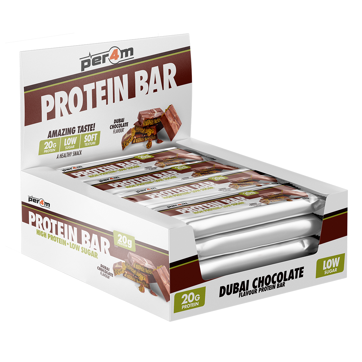 Per4m Protein Bar Dubai Chocolate 12x62g packshot