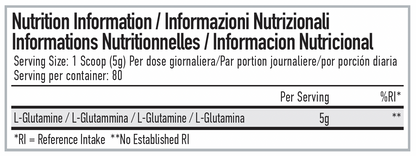 Per4m Glutamine 400g — Unflavoured — nutrition information