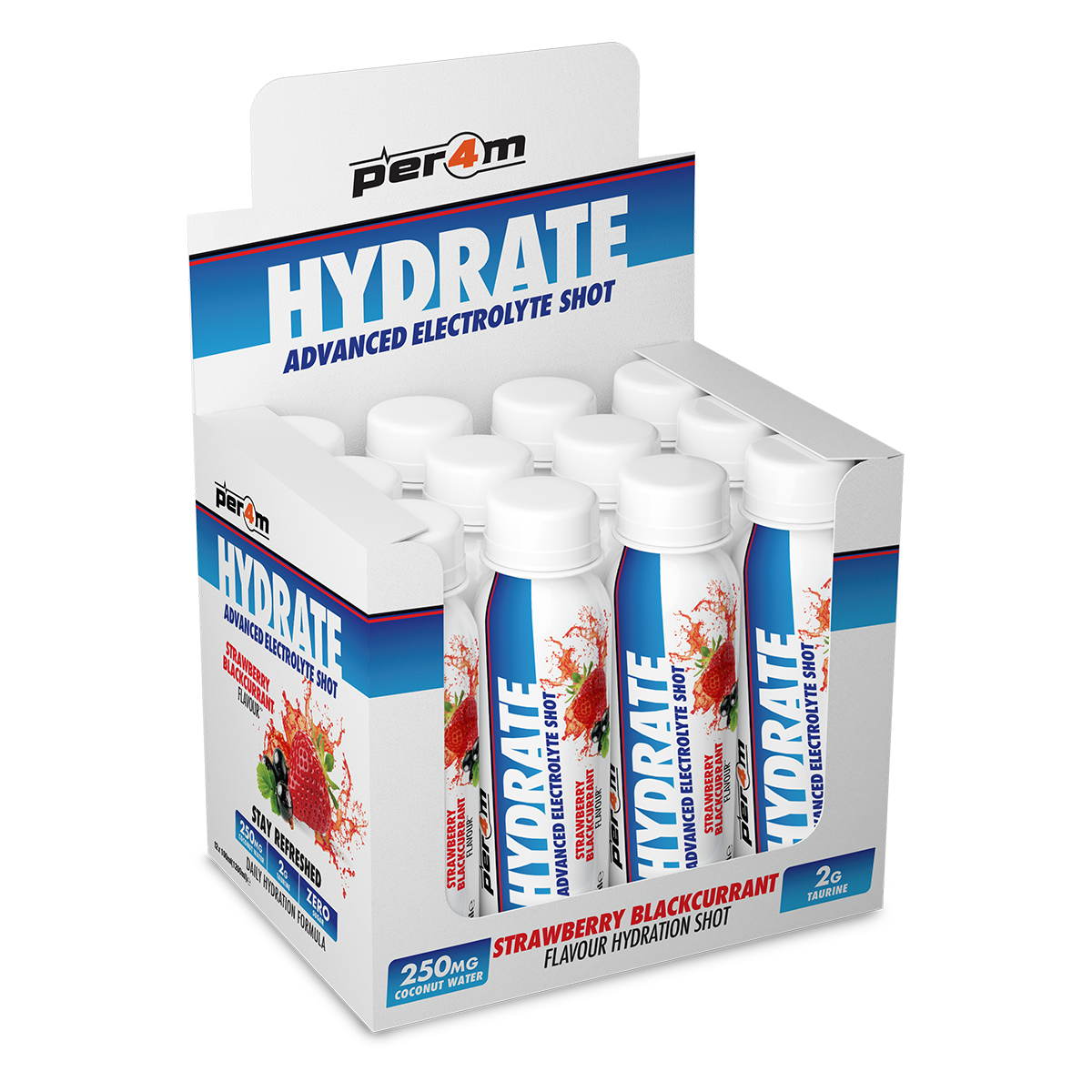Per4m Hydrate Advanced Electrolyte Shot 12x100ml Strawberry Blackcurrant packshot