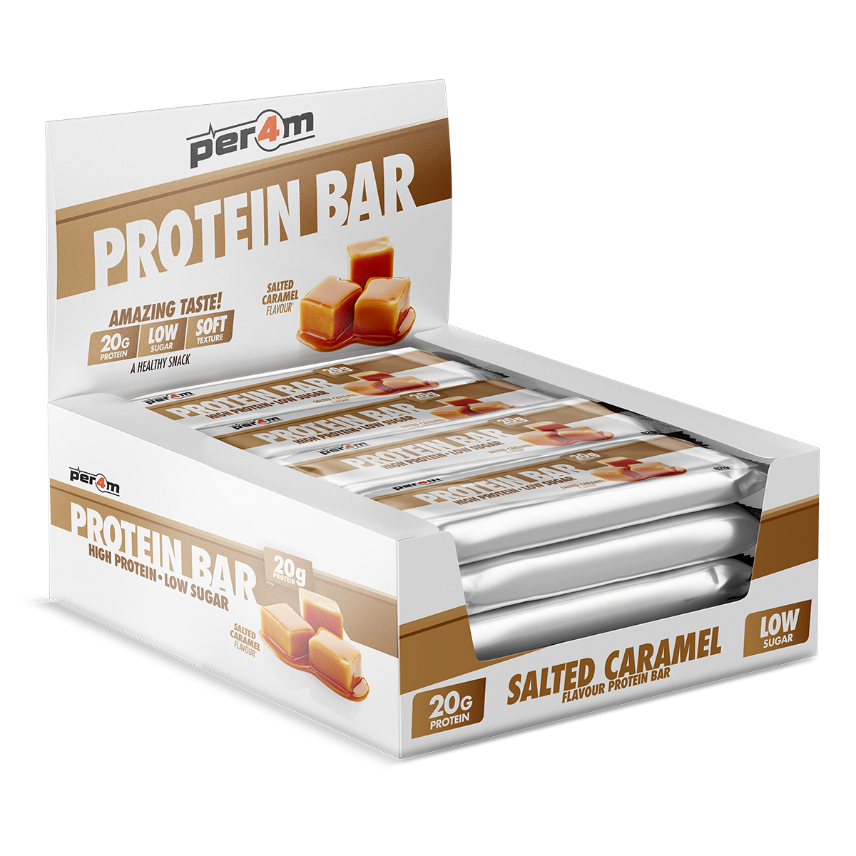 Per4m Protein Bar Salted Caramel 12x62g packshot