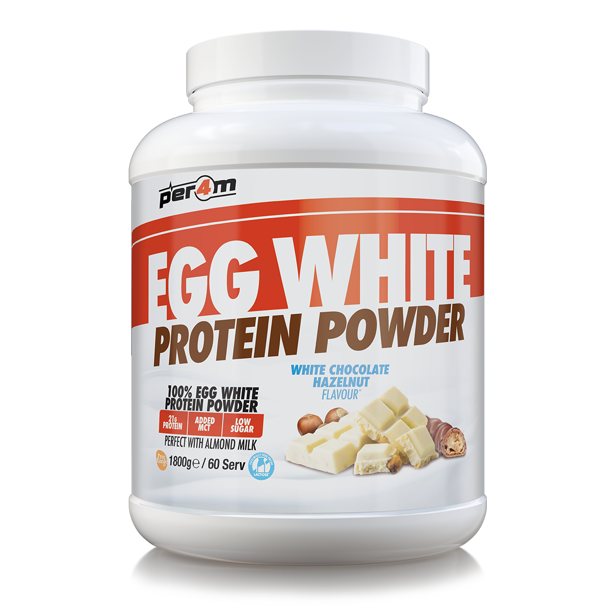 Per4m Egg Protein 1.8kg White Chocolate Hazelnut packshot