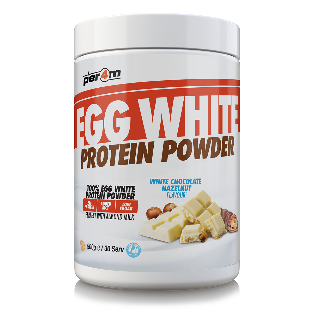 Per4m Egg Protein 900g White Chocolate Hazelnut packshot