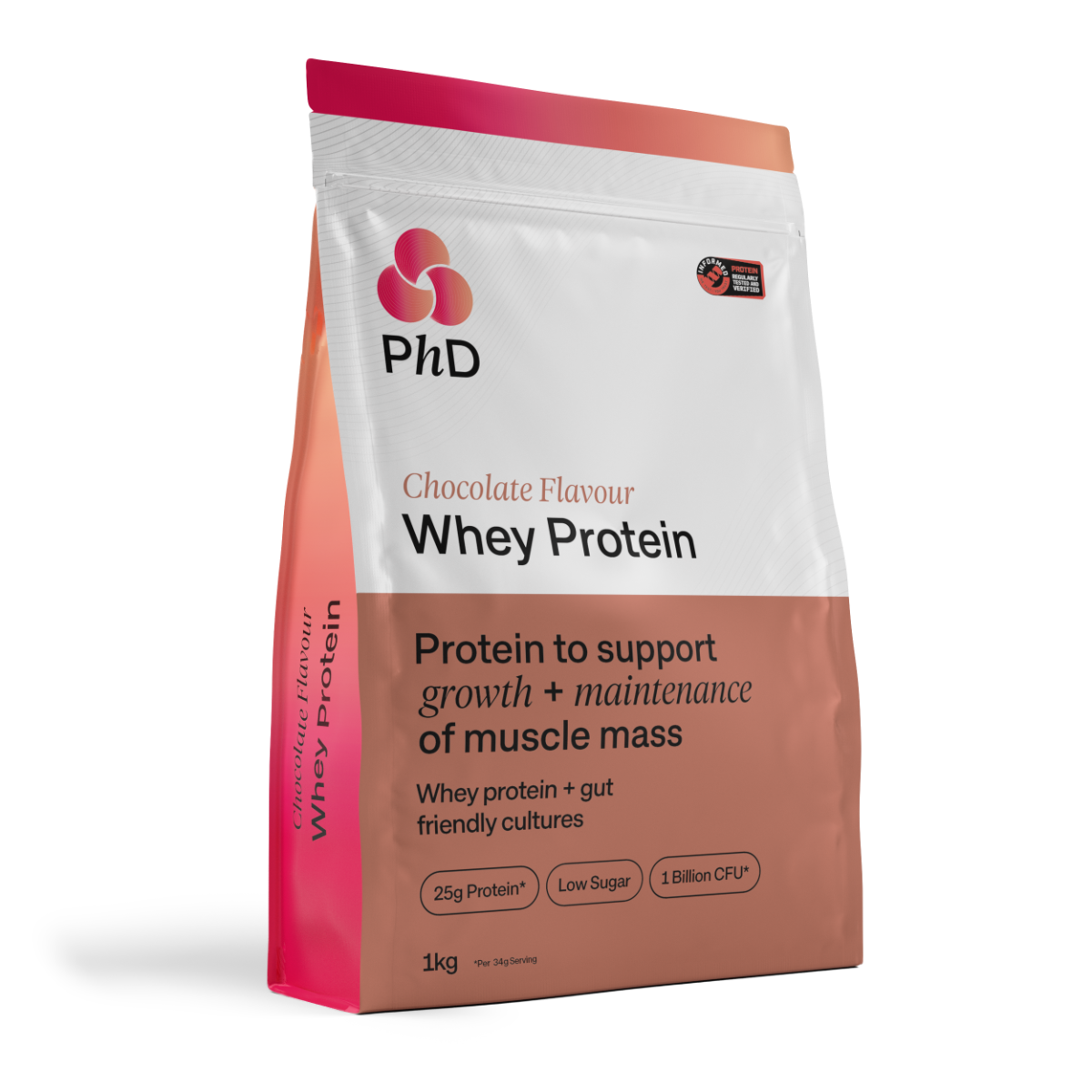 PhD Nutrition Powder Whey 1kg Chocolate packshot