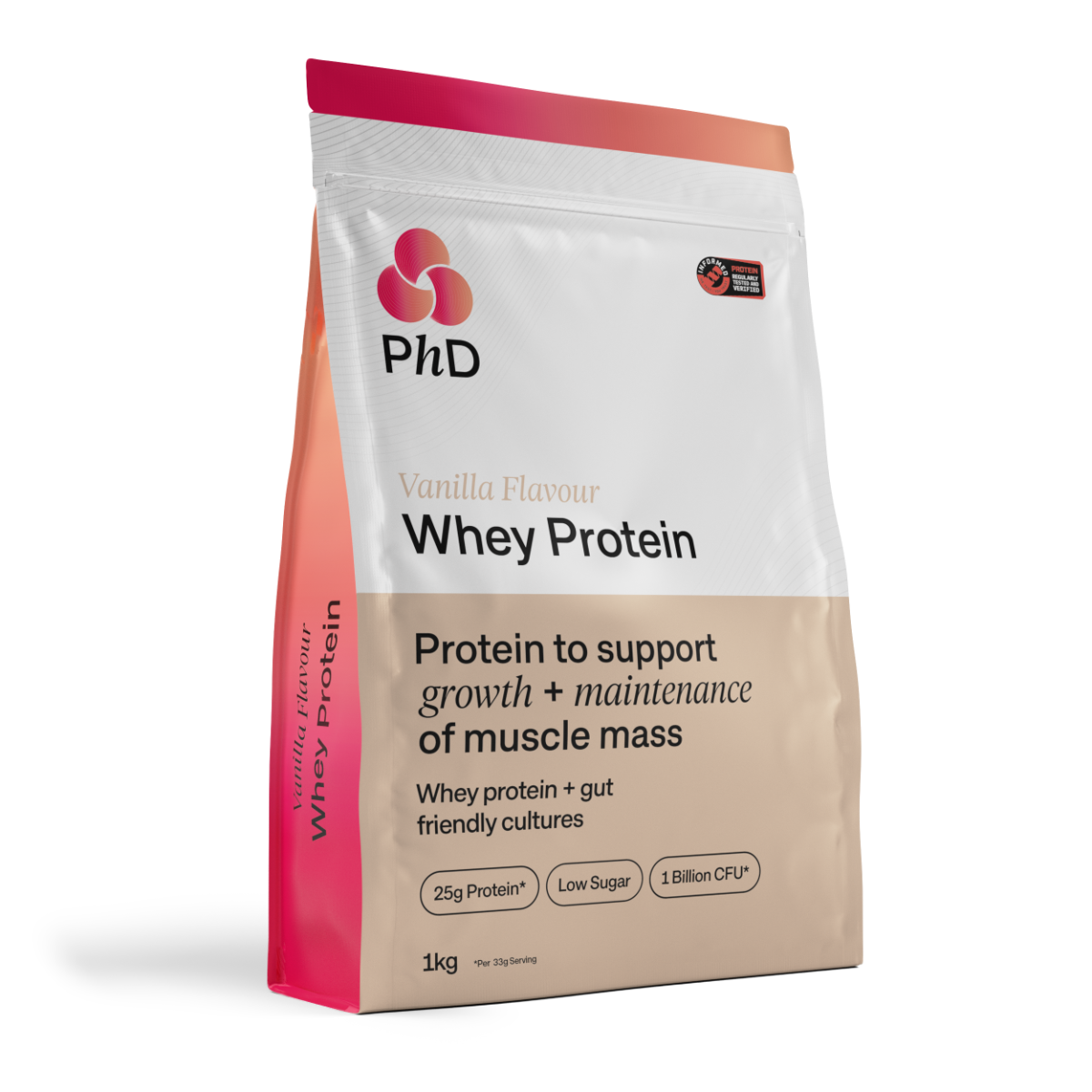 PhD Nutrition Powder Whey 1kg Vanilla packshot