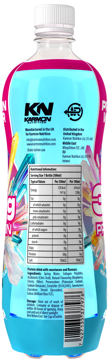 NXT Nutrition KN Protein Water 12x500ml Ice Burst nutrition panel