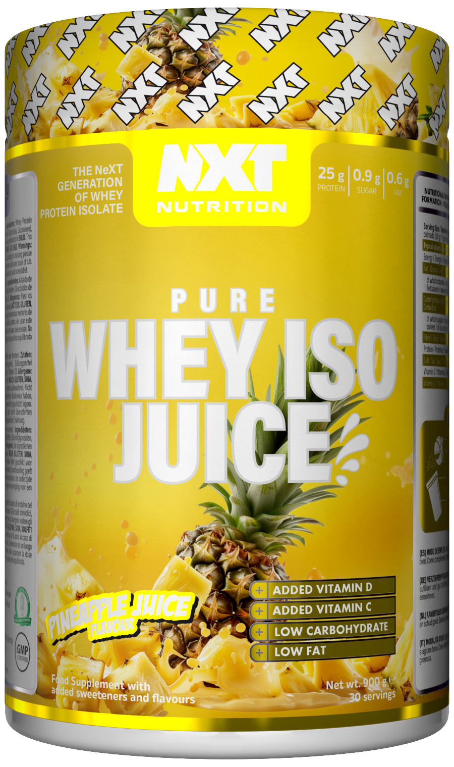 NXT Nutrition Pure Whey ISO Juice 900g Pineapple Juice packshot