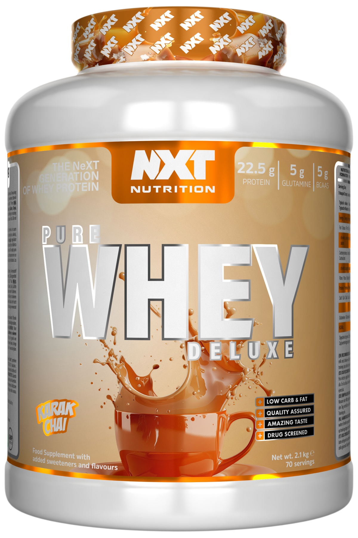 NXT Nutrition Pure Whey Deluxe 2.1kg Karak Chai packshot