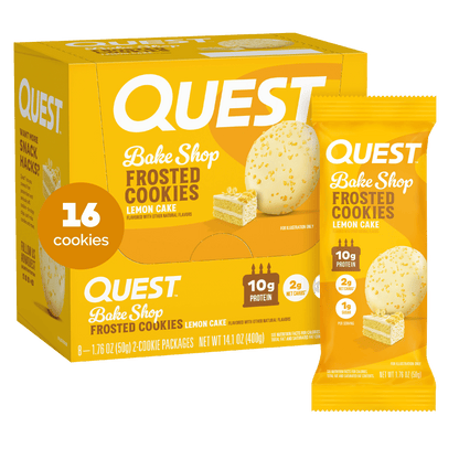 Quest Nutrition Bakeshop Frosted Cookie 8x50g (2 Cookie Packs) Lemon Cake packshot