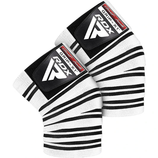 RDX Gym Knee Wraps Plus White/Black packshot