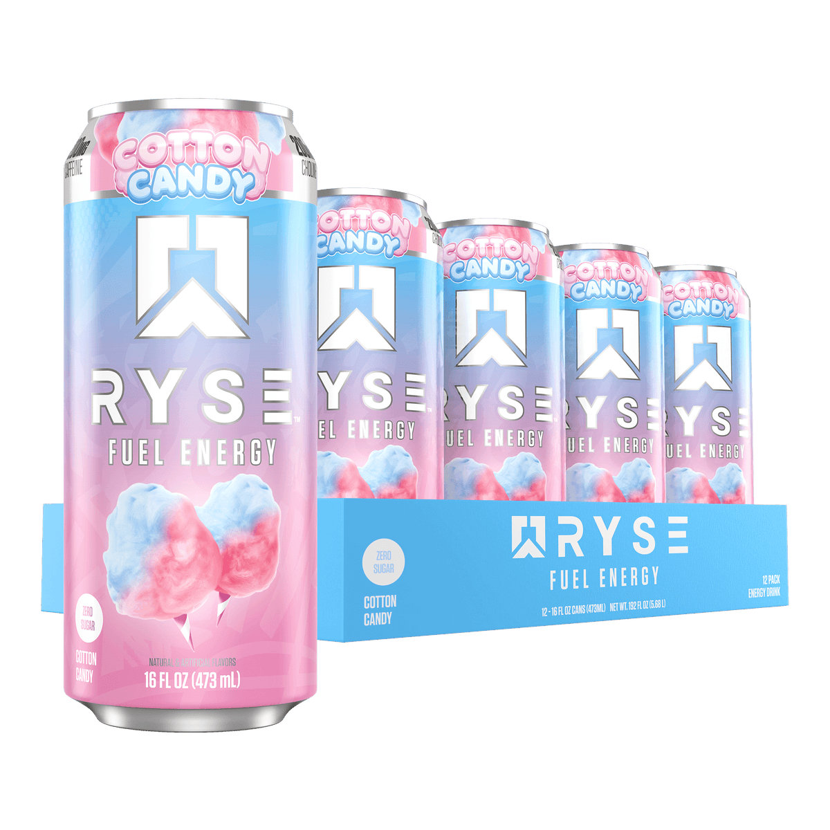 RYSE Fuel Energy 12x473ml Cotton Candy packshot
