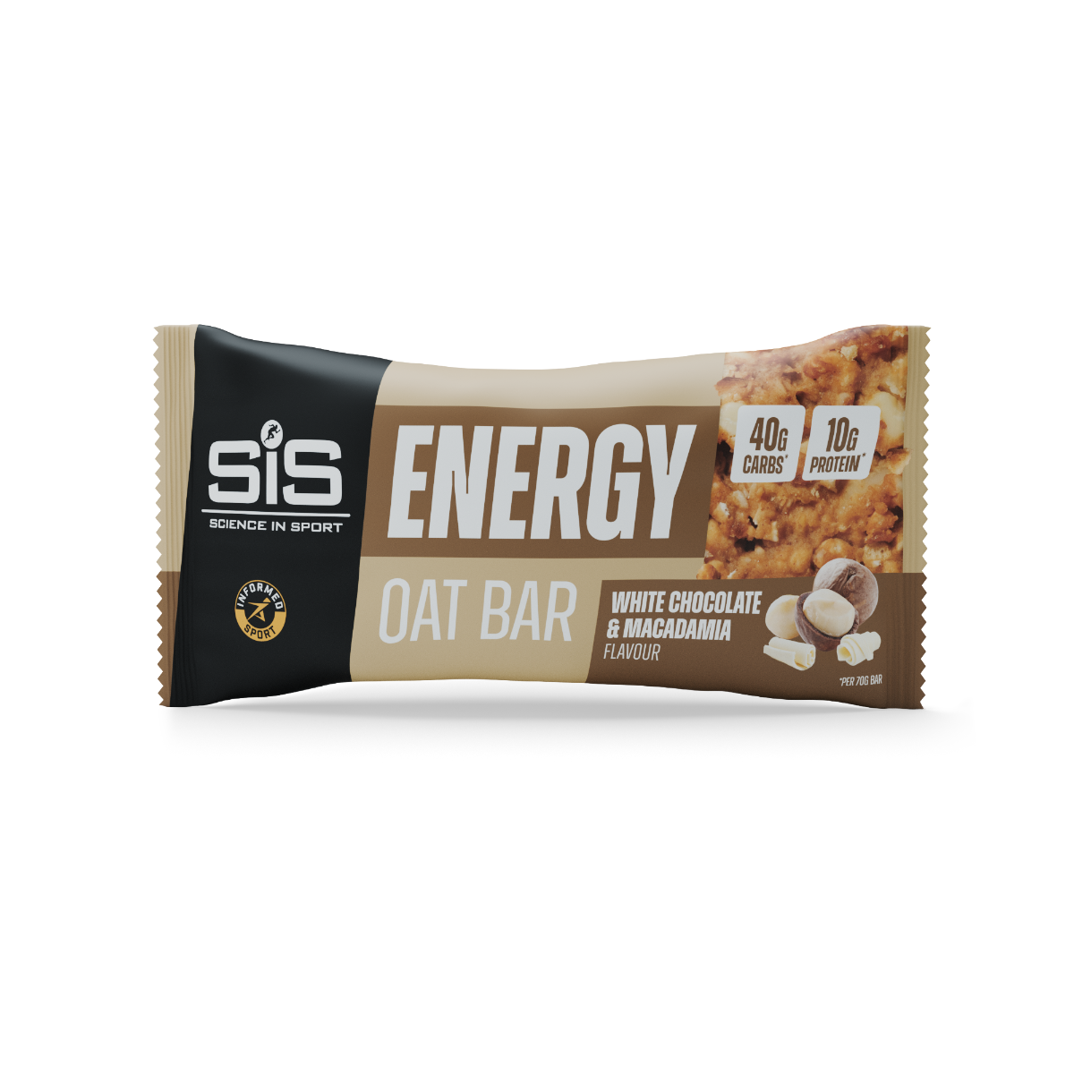 SIS Energy Oat Bar 12x70g White Choc Macadamia packshot