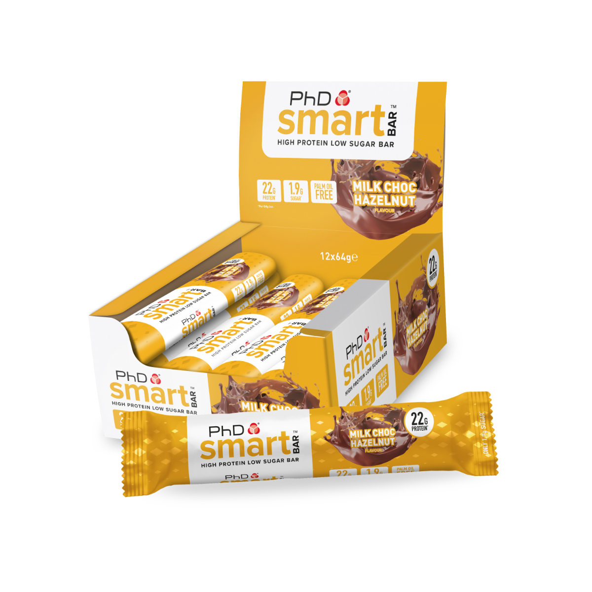 PhD Nutrition Smart Bar 12x64g - Milk Choc Hazelnut
