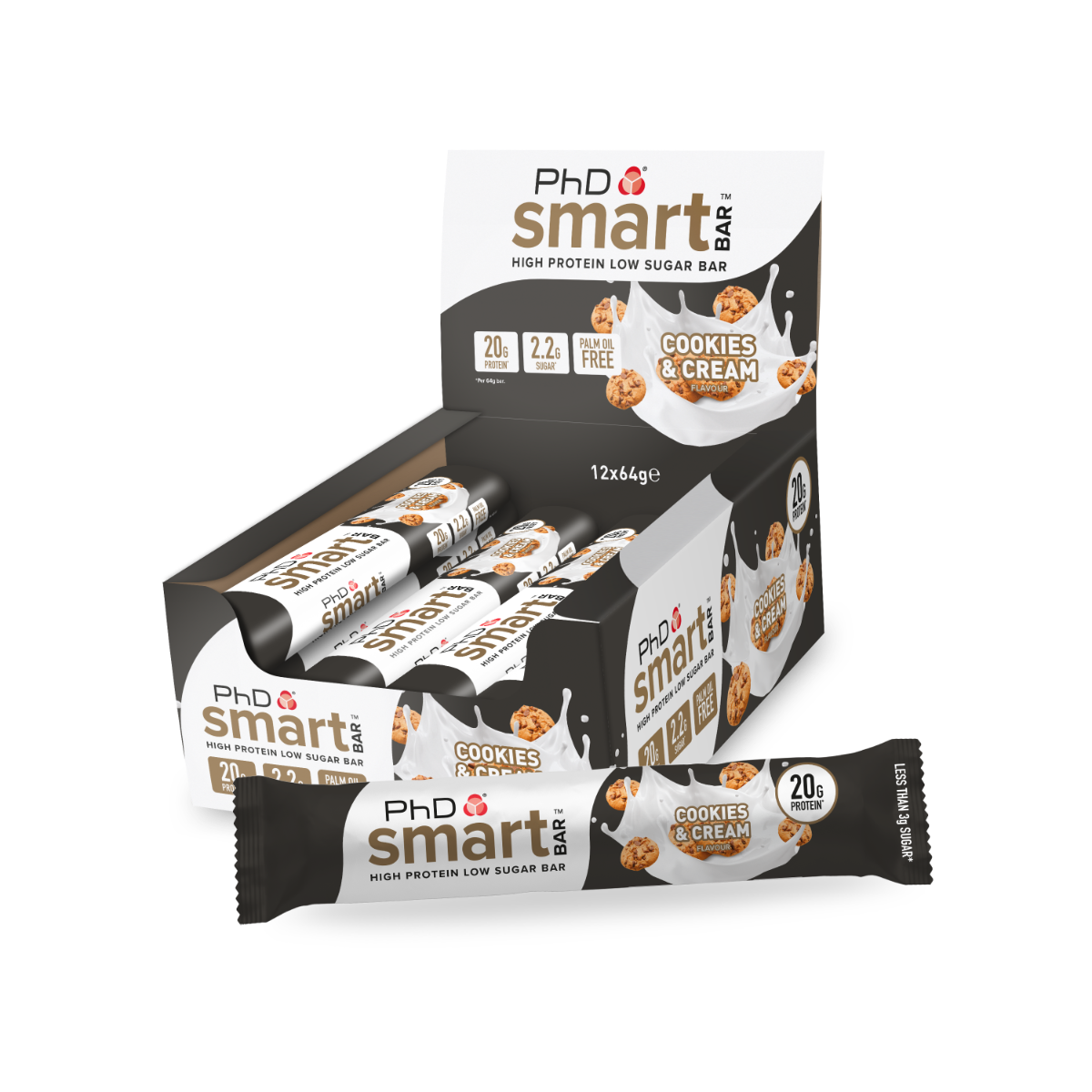 PhD Nutrition Smart Bar 12x64g - Cookies & Cream