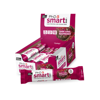 PhD Nutrition Smart Bar 12x64g - Dark Choc Raspberry
