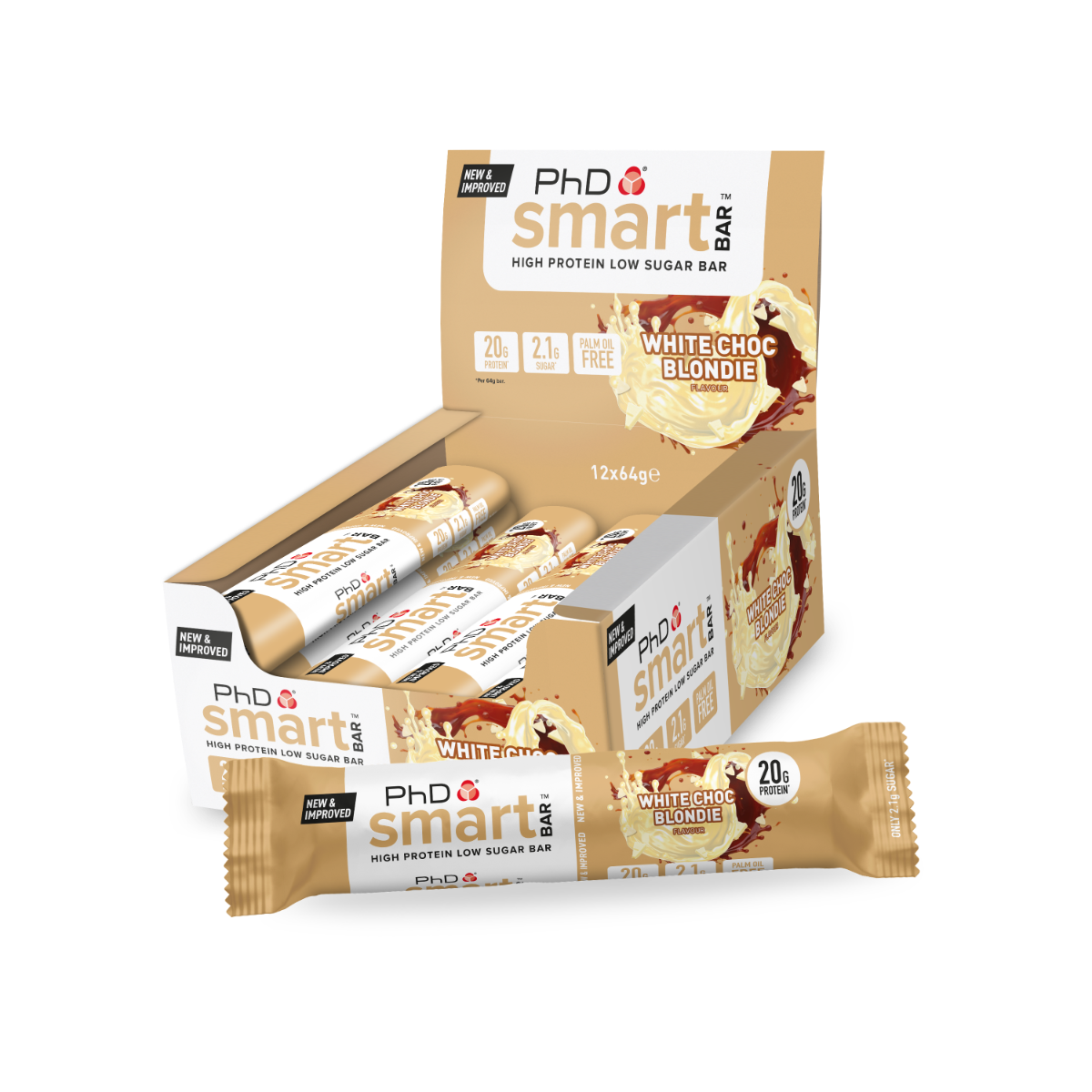 PhD Nutrition Smart Bar 12x64g - White Choc Blondie
