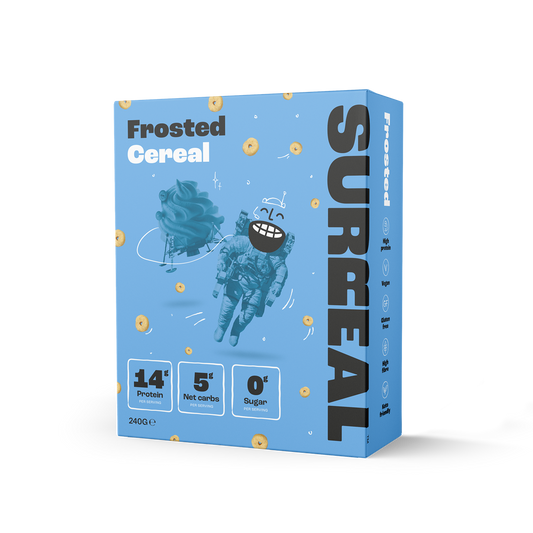 SURREAL Protein Cereal 240g - Frosted product packaging