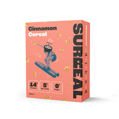 SURREAL Protein Cereal 240g - Cinnamon product packaging