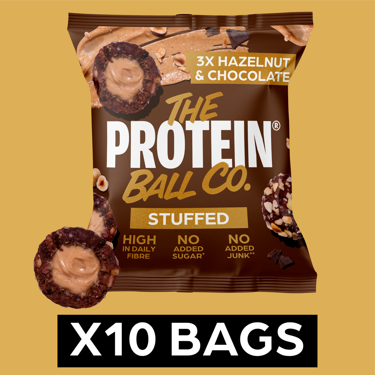 Official The Protein Ball Co Stuffed Hazelnut & Chocolate bag