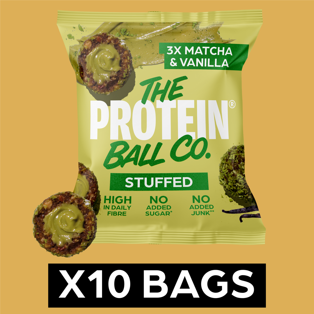 Official The Protein Ball Co Stuffed Matcha & Vanilla bag