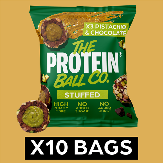 Official The Protein Ball Co Stuffed Pistachio & Chocolate bag