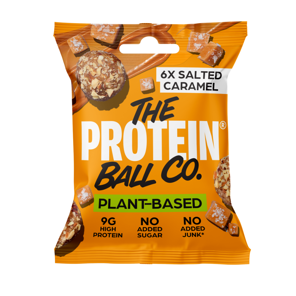 The Protein Ball Co 6X Salted Caramel plant-based bag