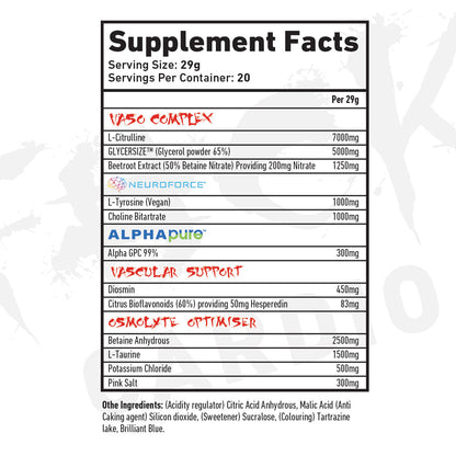 TWP Vari V2 580g nutrition