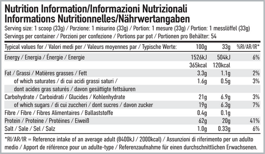 Per4m Advanced Protein 1.8kg Vanilla Creme — nutrition and ingredients