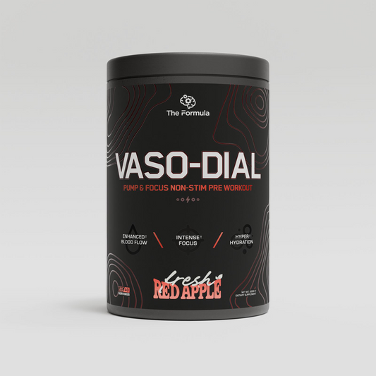 The Formula VASO-DIAL Non-Stim Pre-Workout 630g Fresh Red Apple — product pack