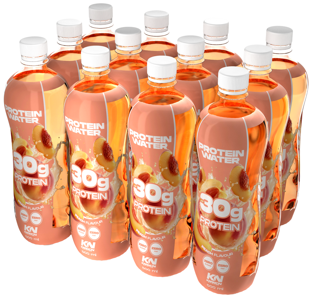 NXT Nutrition KN Protein Water 12x500ml Peach — product pack