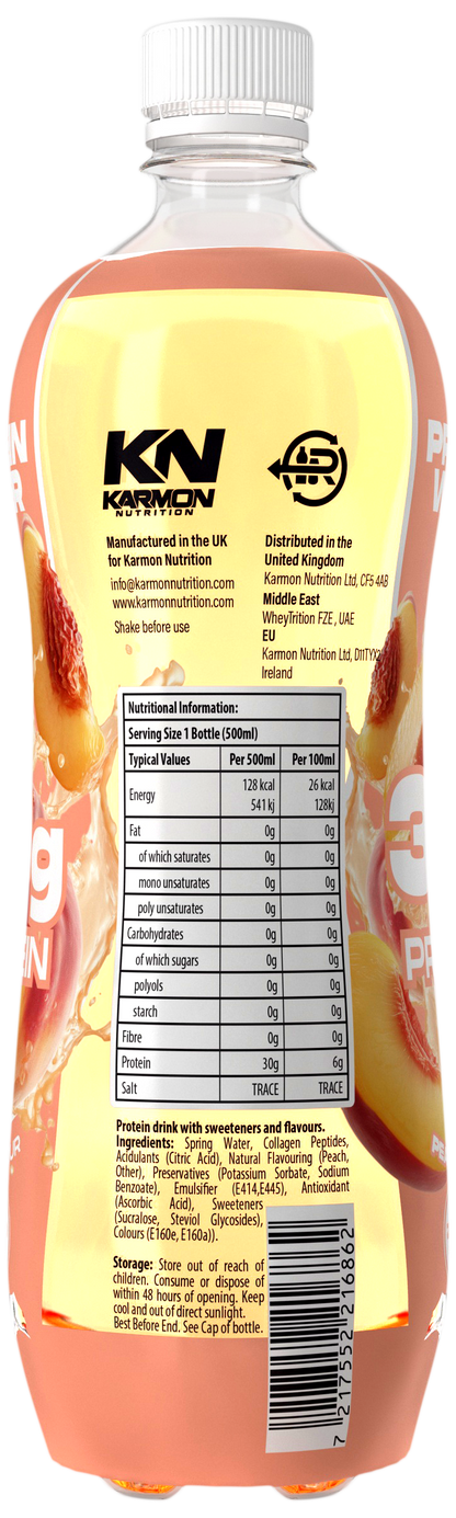 NXT Nutrition KN Protein Water 12x500ml Peach — nutrition and ingredients