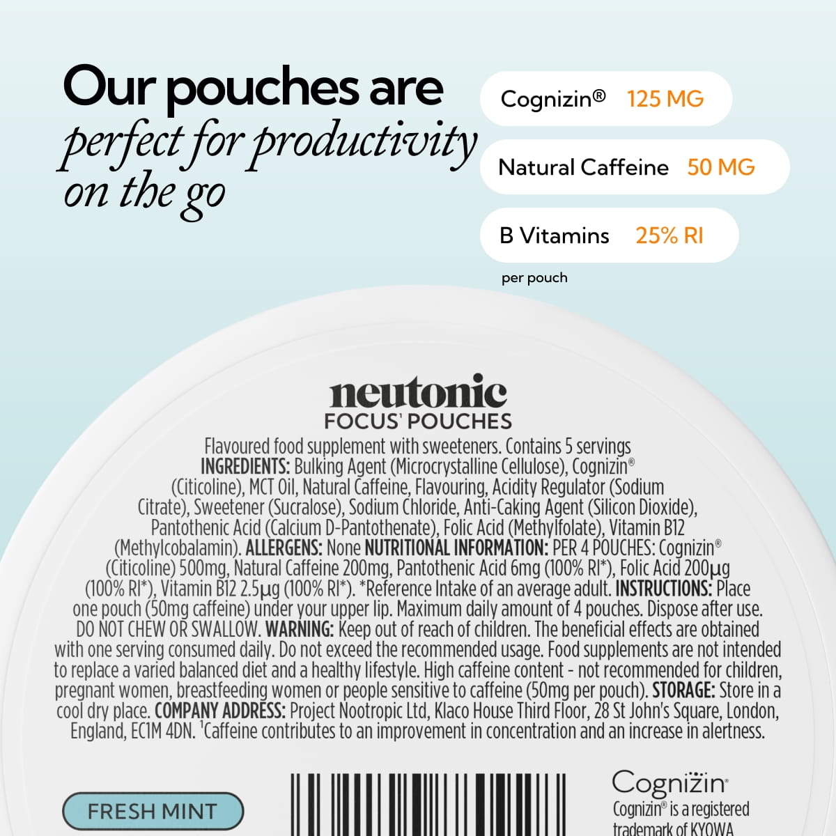 Neutonic Fresh Mint — full ingredients and supplement facts