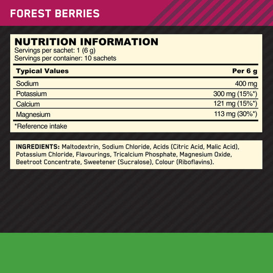 Optimum Nutrition Forest Berries Electrolytes — nutrition and ingredients