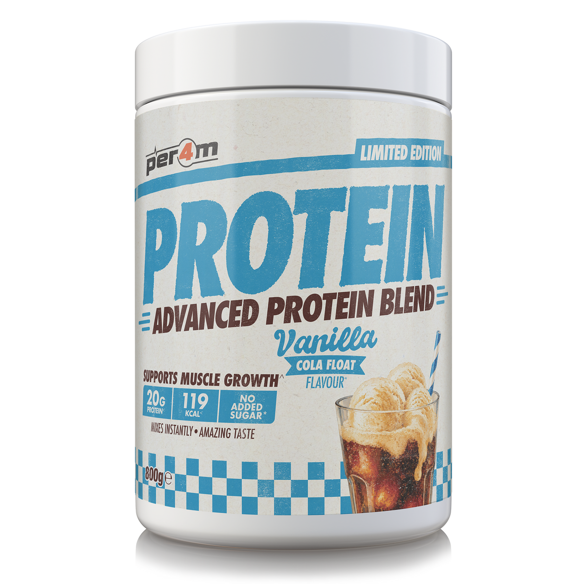 Per4m Advanced Protein 800g Vanilla Cola Float — product pack