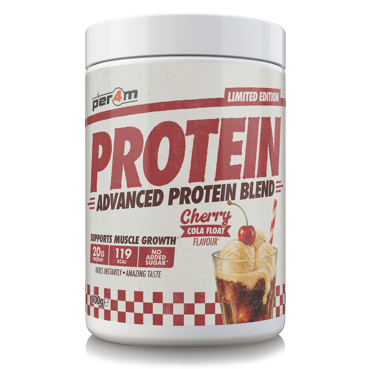 Per4m Advanced Protein 800g Cherry Cola Float — product pack