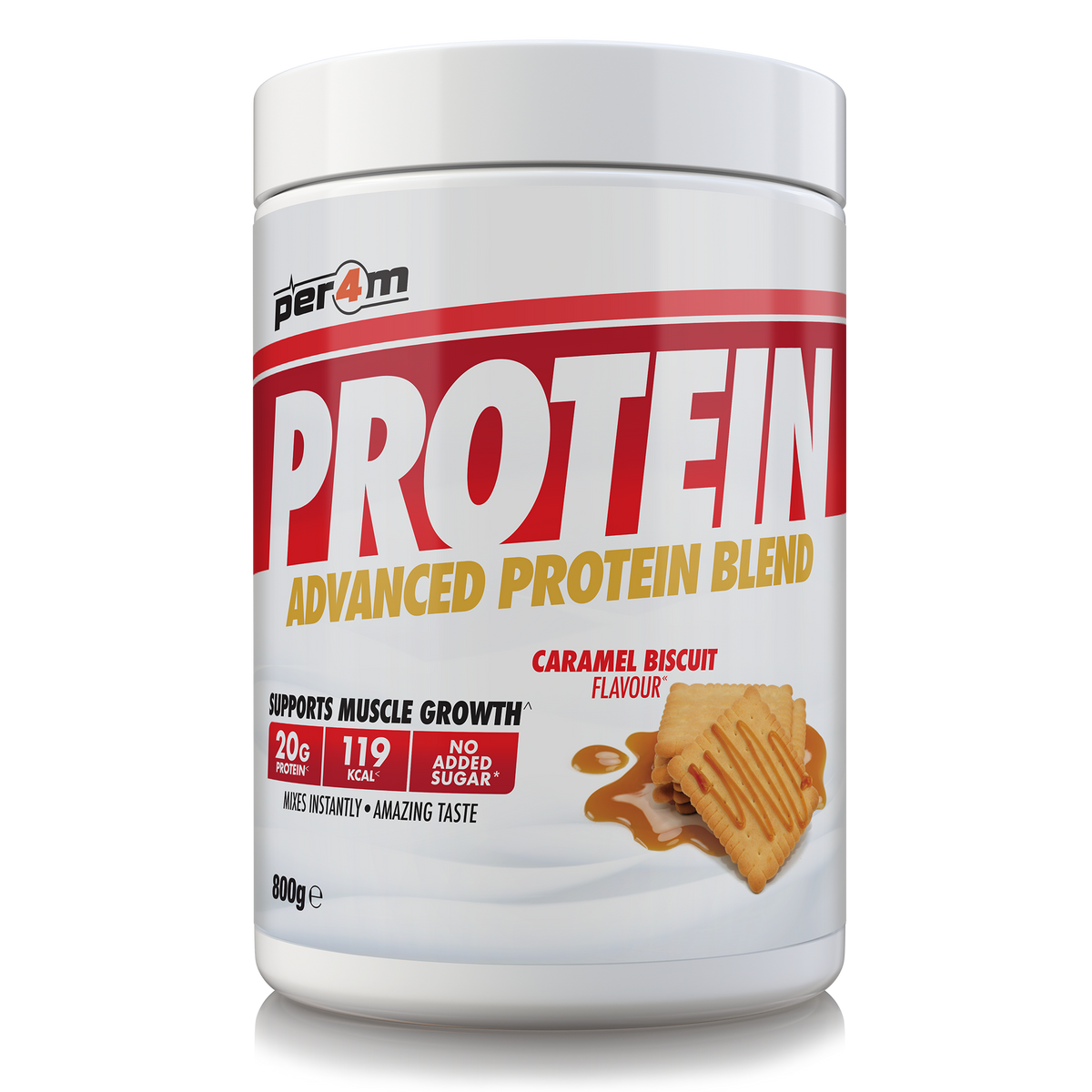 Per4m Advanced Protein 800g Caramel Biscuit — product pack