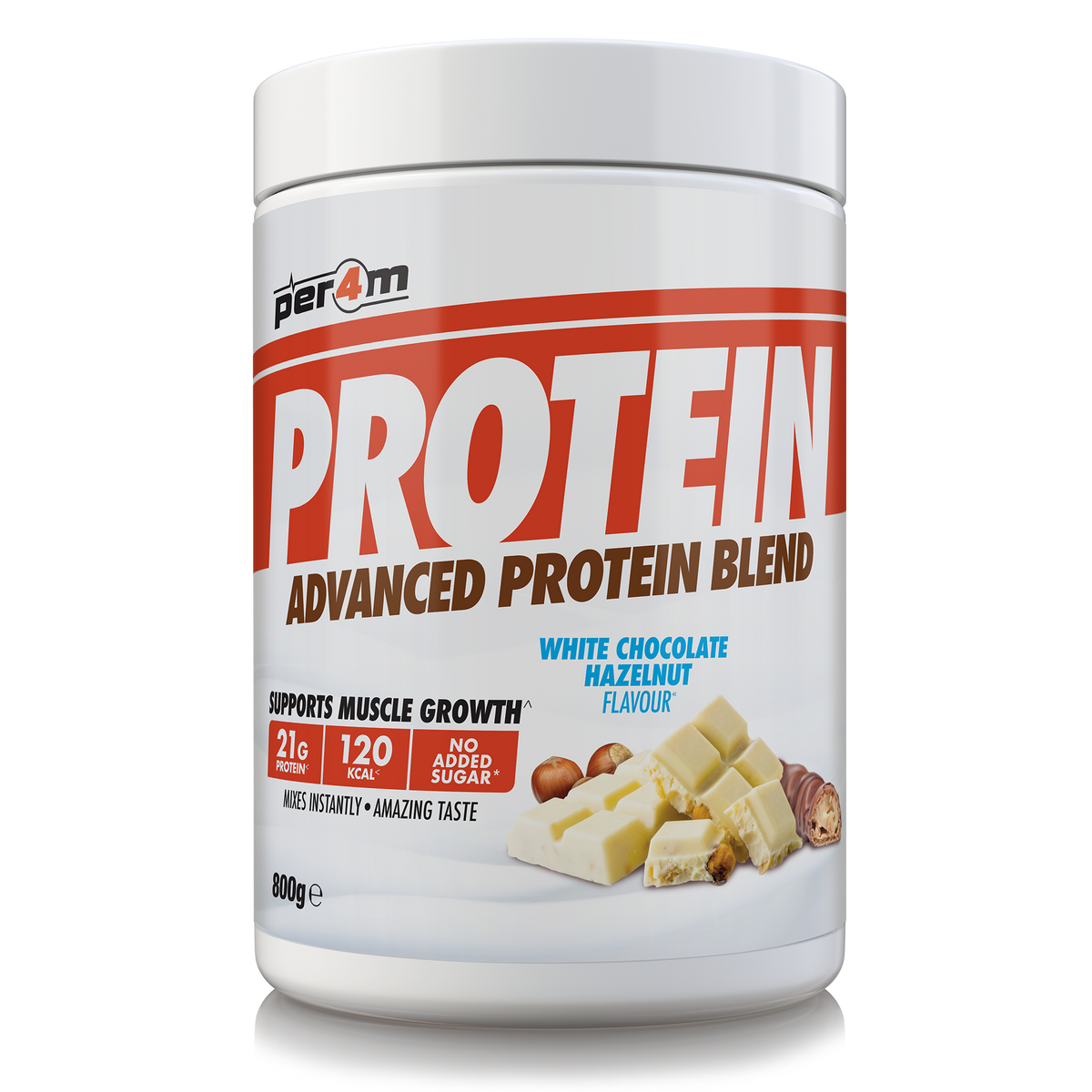 Per4m Advanced Protein 800g White Chocolate Hazelnut — product pack