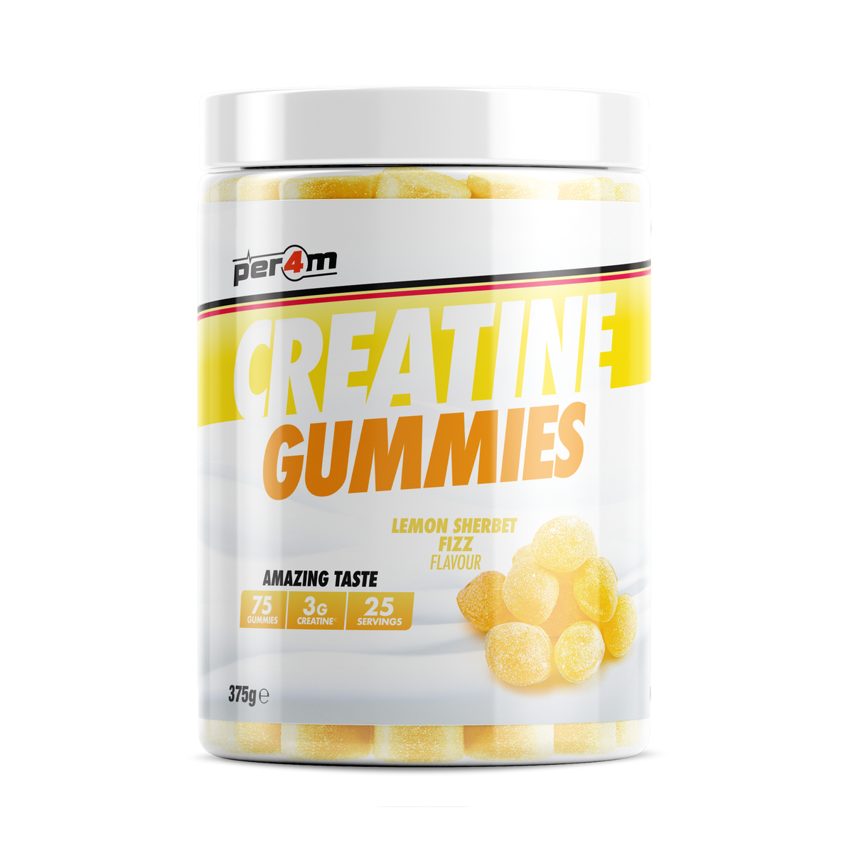 Per4m Creatine Gummies 375g Lemon Sherbet Fizz — product pack