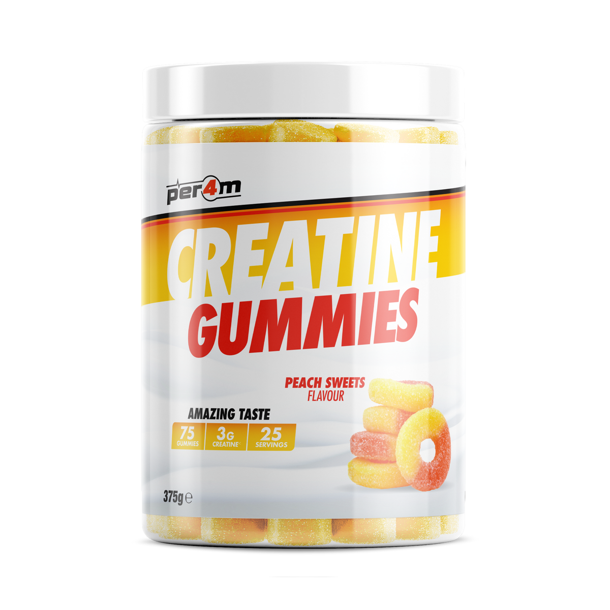 Per4m Creatine Gummies 375g Peach Sweets — product pack