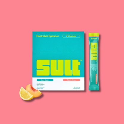 SULT Electrolyte Hydration 26 Sachets Peach Citrus — product pack